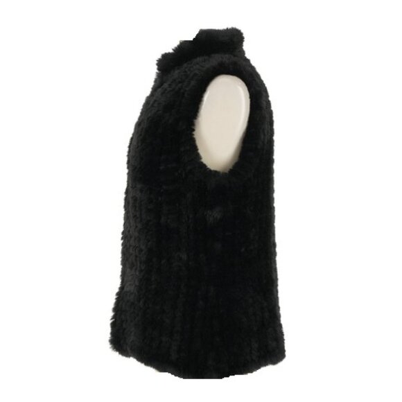 Black Faux Fur Vest Jacket by Aqua - X-small - Picture 3 of 13